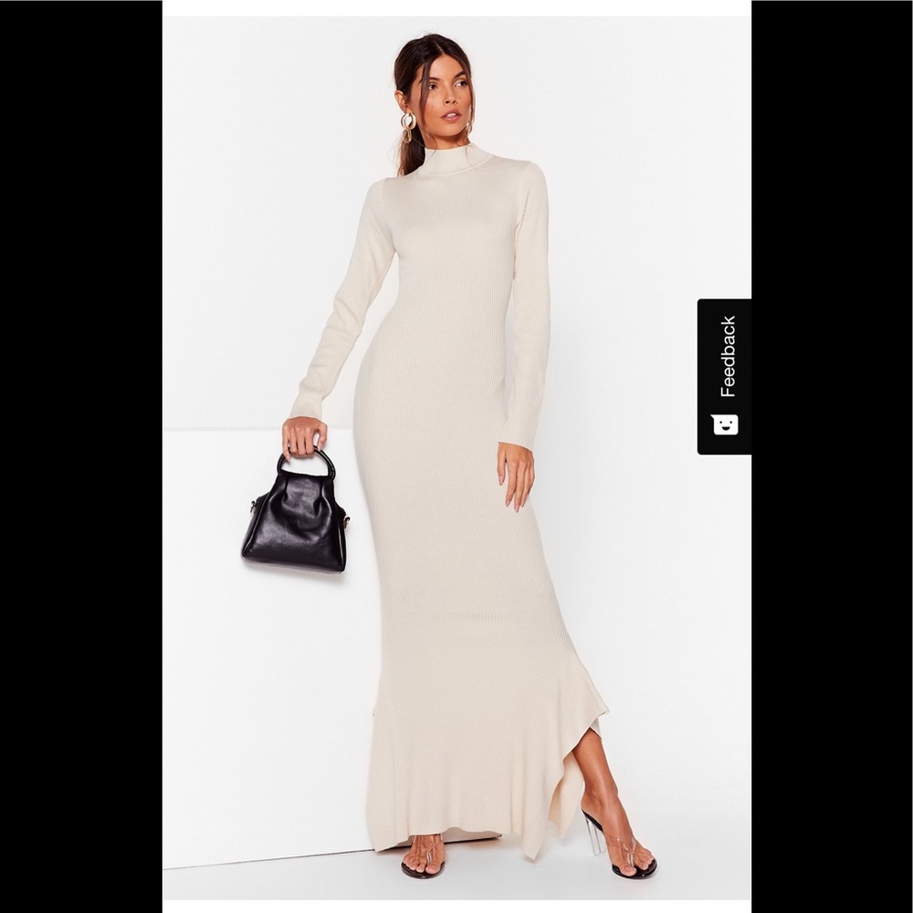 This Frill Do Ribbed Maxi Dress